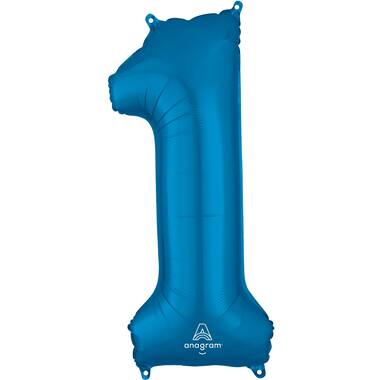 Foil Balloon - Number - 1 - Blue - 86 cm